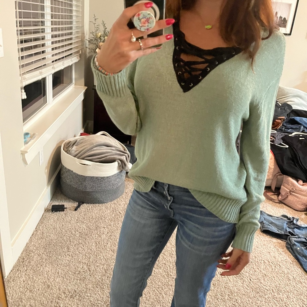 Boutique sage sweater small